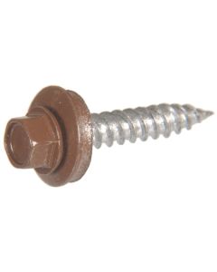 Hex Head Neo Washer -  Self Piercing - Ceramic Coat Screws - #10x1-1/2" Brown - 5lb