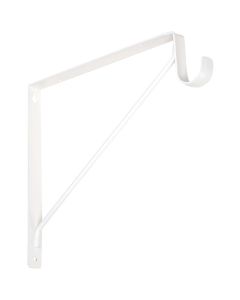 NH - Shelf/Rod Bracket - Fixed - Fits 1" Dia. Closet Rod - White