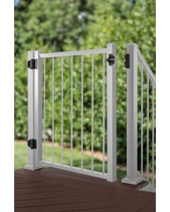 Trex Gate Kit - Aluminum Adj. 36" Gate Kit with Round Balusters - White