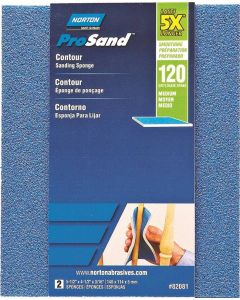 ProSand - Sanding Sponge - 4-1/2"x5-1/2"x3/16" - 120-Grit/Medium - 2ct