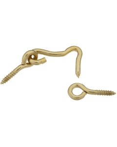 NH - Hook & Eye - Solid Brass - 1" - 2ct