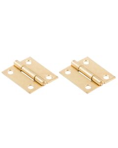 NH - Hinge - Narrow Fixed Pin - Brass - 1.5" - 2ct