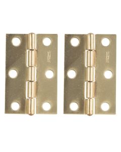 NH - Hinge - Narrow Fixed Pin - Brass - 2.5" - 2ct