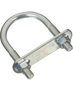 NH - U-Bolt w/Plate & Nuts - Zinc - .3725x2x3.5 (3/8x2x3-1/2")