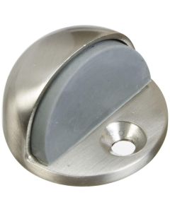 NH - Door Stop - Floor Mnt w/Rubber - Satin Nickel - 1.75" Dia