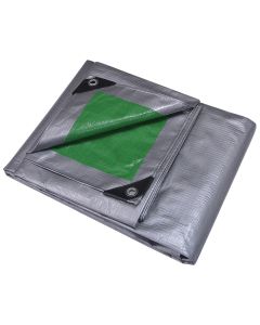 Tarp - 16'x20' - Heavy Duty Reversible w/Grommets - Silver/Green