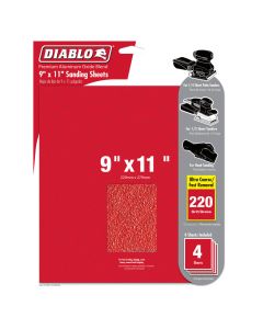 Diablo - Sanding Sheet - 9"x11" - 220-Grit/Ultra Fine - 4Pk