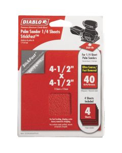 Diablo - Sanding Sheet - 4-1/2"x4-1/2" -  40-Grit/Ultra Coarse - 4ct