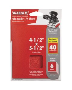 Diablo - Sanding Sheet - 5-1/2"x4-1/2" -  40-Grit/Ultra Coarse - 6ct