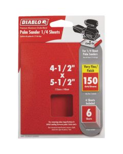 Diablo - Sanding Sheet - 5-1/2"x4-1/2" - 150-Grit/Very Fine - 6ct