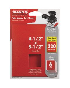 Diablo - Sanding Sheet - 5-1/2"x4-1/2" - 220-Grit/Ultra Fine - 6ct