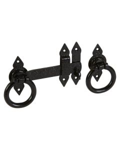 NH - Latch - Gate Latch - Spear Ring Pull w/Latch - Black - 6"