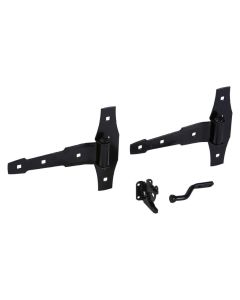 NH - Gate Latch Kit 1299 - 2-8" T-Hinges, 1 Latch, 1 Pull - Black