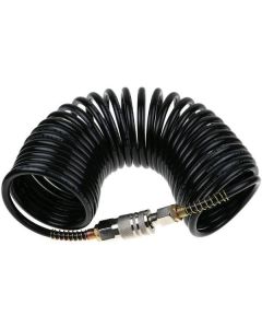 Air Hose - Coiled - 1/4" NPT - 200psi - 3/8" ID x 25ft - Polyurethane