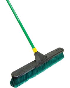 Quickie - Push Broom w/Scraper - 24' Dk Green Bristle - #638