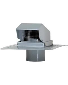 Roof Vent w/Flapper - Metal - 4" -  Gray