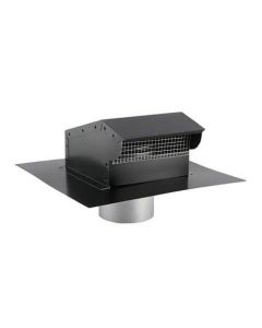 Roof Vent w/Flapper - Metal - 8" - Black