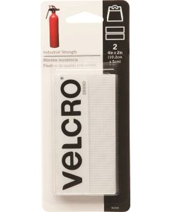 Velcro Strips - Nylon/Rubber Adhesive 4" x 2" (10.2cm x 5cm) - White - 2pk