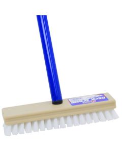 Quickie - Deck Scrub Brush w/Steel Hndl - 8" White Bristle - #208