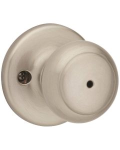 Kwikset - Cove - Privacy/Bed/Bath Knob - Satin Nickel - 300CV15CP