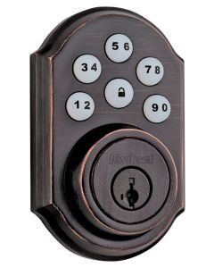 Kwikset - Signature 909 - Deadbolt Smartcode Button w/Key - Venetian Bronze - 90911PSMTCP 