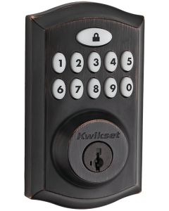 Kwikset - Tustin - Deadbolt Smartcode Button w/Key - Venetian Bronze - 913TRL11P