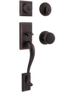 Kwikset - Hawthorne - Handleset w/Deadbolt & Interior Juno Knob Set - Venetian Bronze - 800HEXJ11PSMTCP