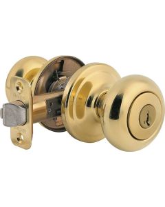 Kwikset - Juno - Keyed Entry Knob - Polished Brass - 740J3MTCP 