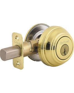 Kwikset - Signature 980 - Deadbolt K1S Single Cylinder - Polished Brass - 9803SMTCP