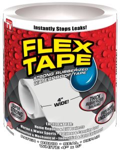 Flex Tape - Rubberized Waterproof Repair Tape - 4"x5'  - White