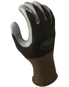 Atlas Gloves - Nitrile w/Nylon Lining - Black w/Gray Coating - #370 - Small