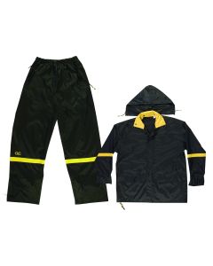 CLC - Climate Gear™ - Rain Suit - Jacket & Pants - Nylon/PVC - Black w/Gold - #R103-XLarge