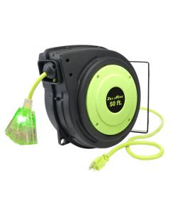 Flexzilla - Extension Cord - "ZillaReel" Retractable Reel w/Triple Tap - 14/3 x 50'