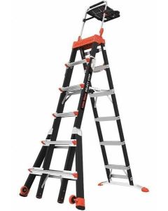 Little Giant - Select Step Ladder Adjustable w/AirDeck -  Fiberglass - Type 1AA - 375lb - 6'-10"