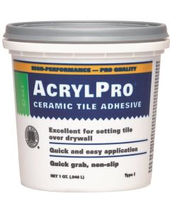 AcrylPro - Ceramic Tile Adhesive - Liquid Paste - White - 1 Quart Pail