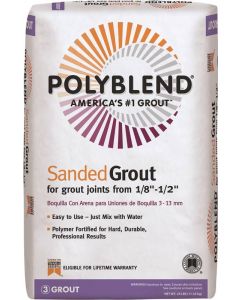 Polyblend Grout - Sanded Powder - For 1/8" to 1/2" Joints - #009 Natural Gray - 25lb Bag