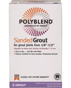 Polyblend Grout - Sanded Powder - For 1/8" to 1/2" Joints - #009 Natural Gray - 7lb Box