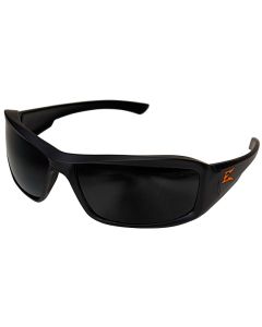 Edge - Safety Glasses - XB136-E2 - Brazeau Flexible - Matte Black Frame w/Orange "E" - Smoke Lens 