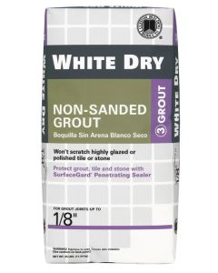 White Dry - Tile Grout - NonSanded Powder - Non-Shrinking - 1/8" Joints - White - 25lb Bag