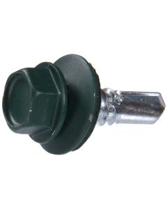 Hex Head Neo Washer -  Self Piercing - Ceramic Coat Screws - #14x7/8"x1" Green - 1lb