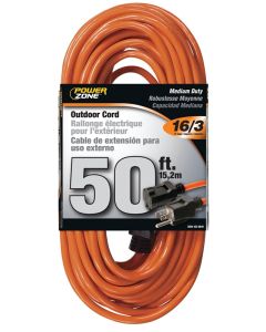 PZ - Extension Cord - Outdoor Medium Duty 16/3 - Orange - 50Ft