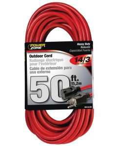 PZ - Extension Cord - Outdoor Heavy Duty 14/3 - Red - 50Ft