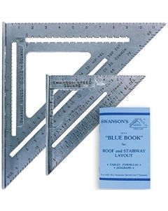 Swanson - Speed Square Combo Kit - 7" & BIG 12" Aluminum  - Blue Book