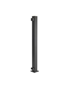 Trex Signature - End Post w/Cap & Skirt - Horizontal - Aluminum - 2.5"x37" (36" Height Rail) - Black (IRC)