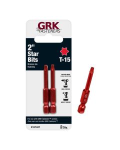 GRK - Torx Bit - T-15 - 2" (Red) 2ct