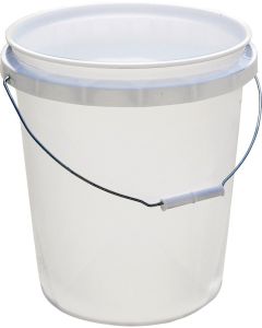 Pail/Bucket w/Handle - 5 Gallon - White - Plastic