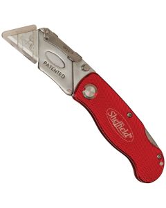 Sheffield - Utility Knife - Red - 3-1/2" Pocket Knife w/Clip - #12614