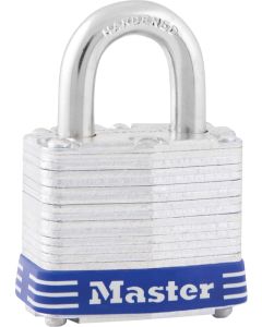 ML - Padlock - Blue Bumper 4-Pin Cylinder - Dual Lock 3/8 Shackle - 1ct