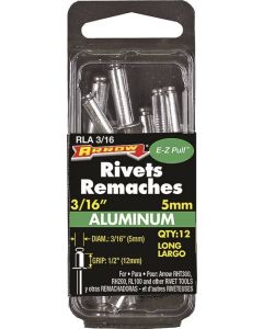 Arrow - Rivet - Aluminum - Long - 1/2" Grip (12mm) x 3/16" (5mm) - 100ct