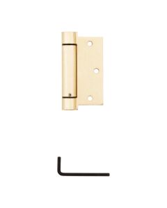 NH - Hinge - Door Spring Hinge - Sq Crnr - Brass - 3.5" 